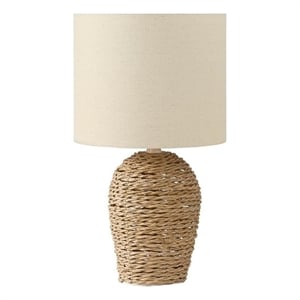 Lighting - 17&quoth - Table Lamp - Natural Rattan - Beige Shade - Transitional