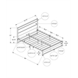Bed - Bedroom - Frame Only - Platform Bed - Queen Size - Gray Laminate - Metal