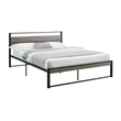 Bed - Bedroom - Frame Only - Platform Bed - Queen Size - Gray Laminate - Metal