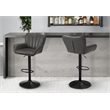 Barstool - Set Of 2 - Swivel - Adjustable - Bar - Counter - Gray - Metal