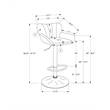 Barstool - Set Of 2 - Swivel - Adjustable - Bar - Counter - Gray - Metal