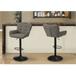 Barstool - Set Of 2 - Adjustable - Swivel - Bar - Counter - Taupe Fabric