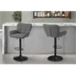 Barstool - Set Of 2 - Adjustable - Swivel - Bar - Counter -Kitchen - Gray Fabric