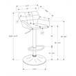 Barstool - Set Of 2 - Adjustable - Swivel - Bar - Counter -Kitchen - Gray Fabric