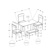 Dining Set - 5pcs Set - Brown Wood - Small - Kitchen - Black Metal - Modern