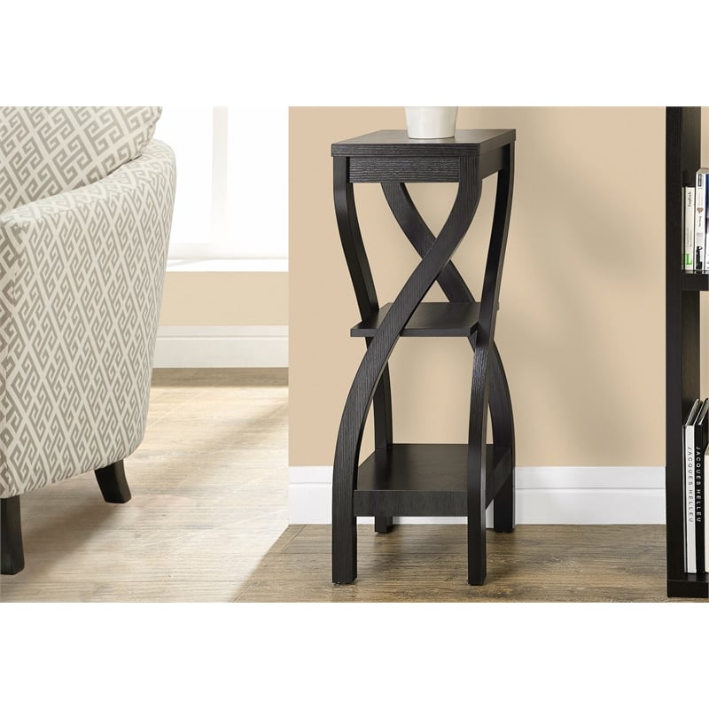 Accent Table Side End Plant Stand Square Bedroom Laminate Brown