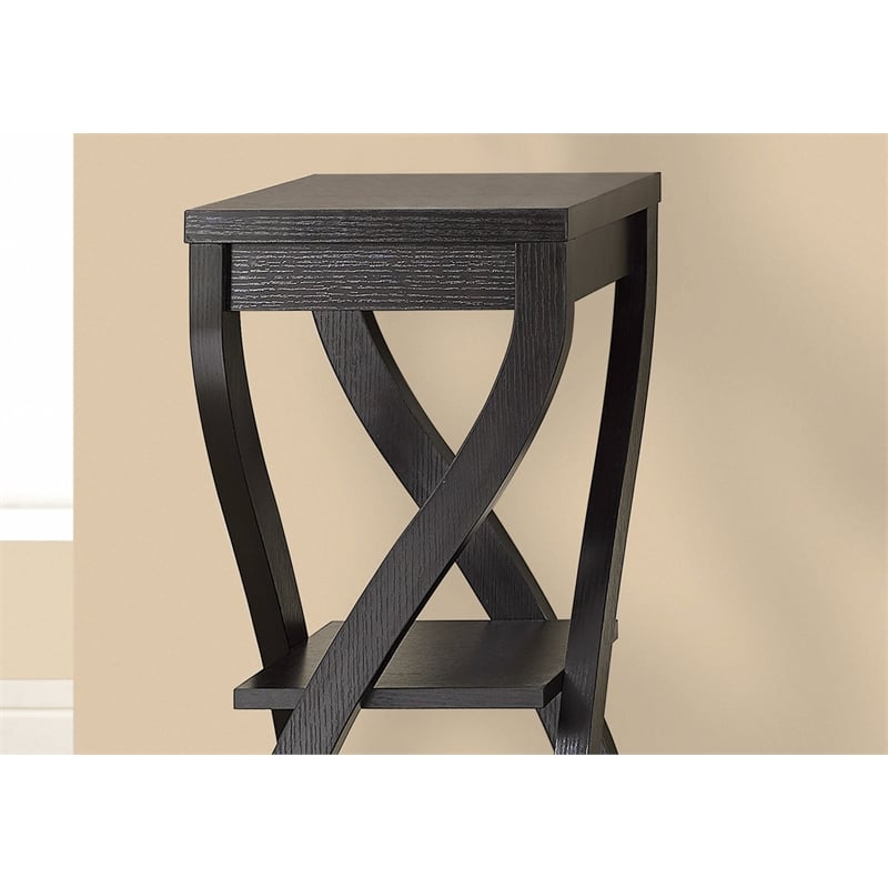 Accent Table Side End Plant Stand Square Bedroom Laminate Brown