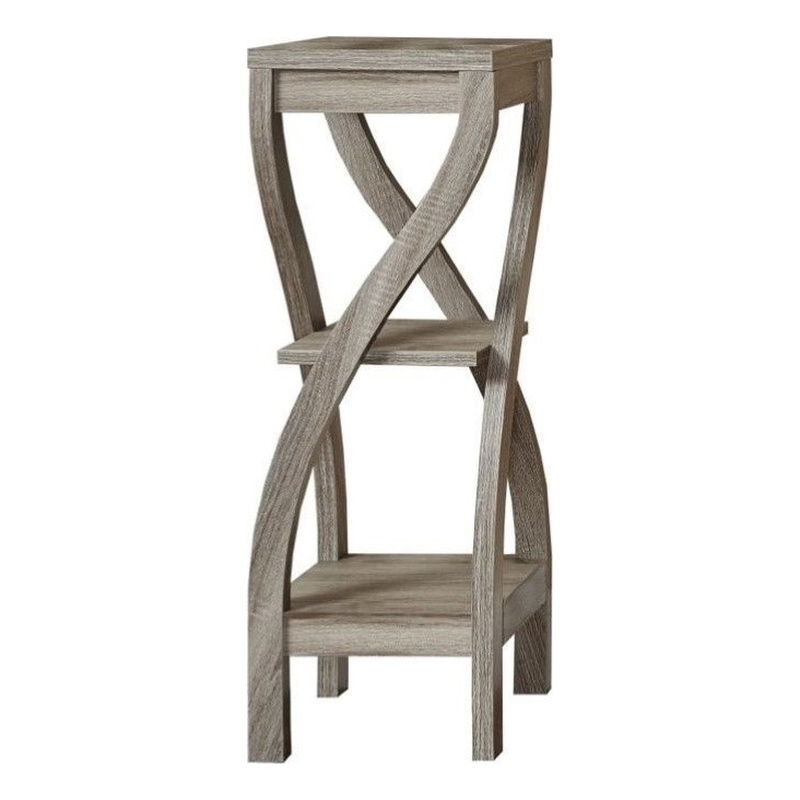 Accent Table Side End Plant Stand Square Bedroom Laminate Brown