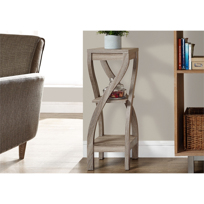 Accent Table Side End Plant Stand Square Bedroom Laminate Brown