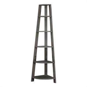 Bookshelf Etagere Corner 5 Tier 72&quotH Office Bedroom Laminate Brown