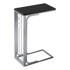 Accent Table C-shaped End Side Snack Living Room Bedroom Metal Black