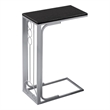 Accent Table C-shaped End Side Snack Living Room Bedroom Metal Black