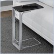 Accent Table C-shaped End Side Snack Living Room Bedroom Metal Black