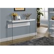 Accent Table Console Narrow Sofa Bedroom Tempered Glass Glossy White
