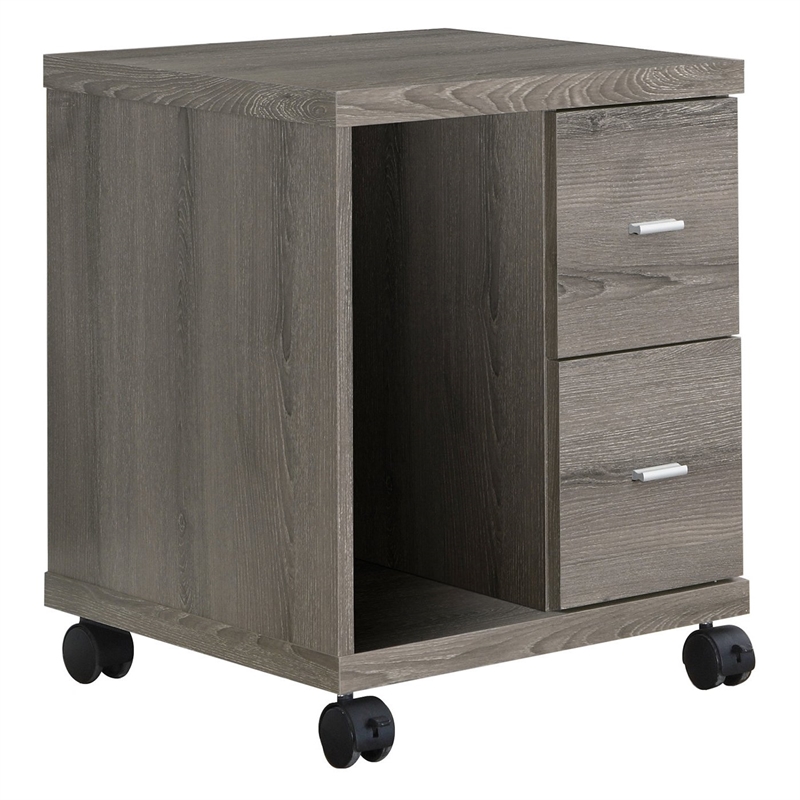 Office File Cabinet Printer Cart Mobile Storage Work Laminate Brown