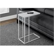 Accent Table C-shaped End Side Snack Living Room Bedroom Metal White