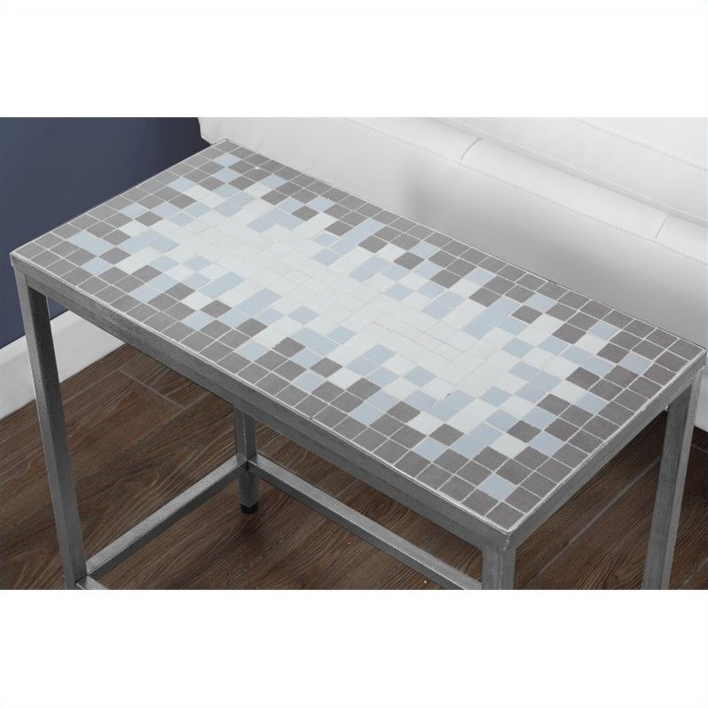 Accent Table Side End Nightstand Lamp Living Room Bedroom Metal Blue