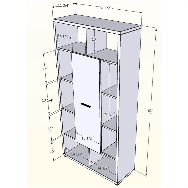 Nexera Concept Cube Bookcase Cinnamon Cherry Room Divider 687174996553 