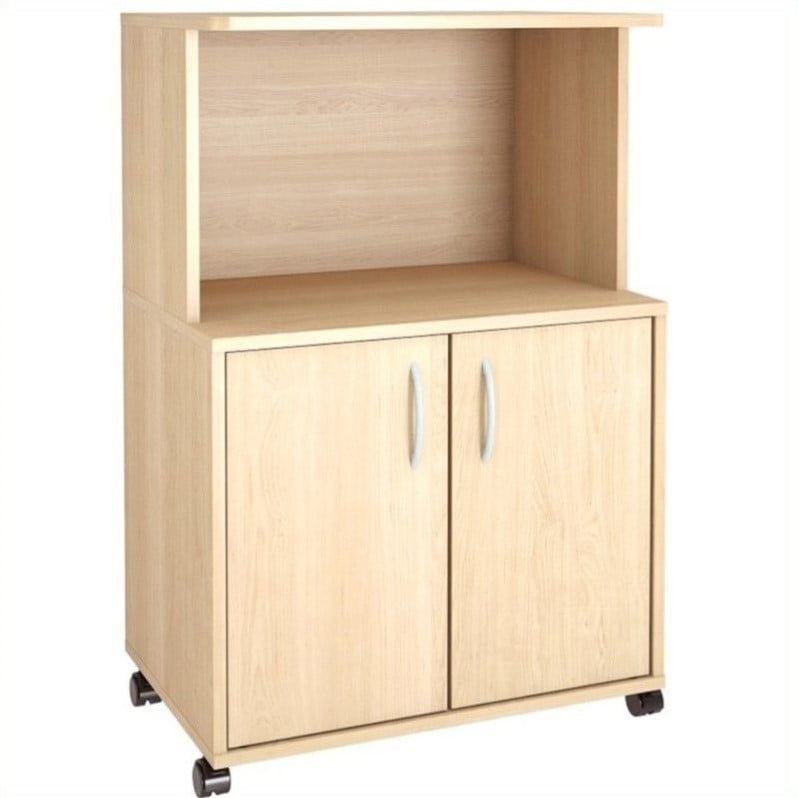 Nexera Delissio Microwave Natural Maple Kitchen Cart 687174005996 