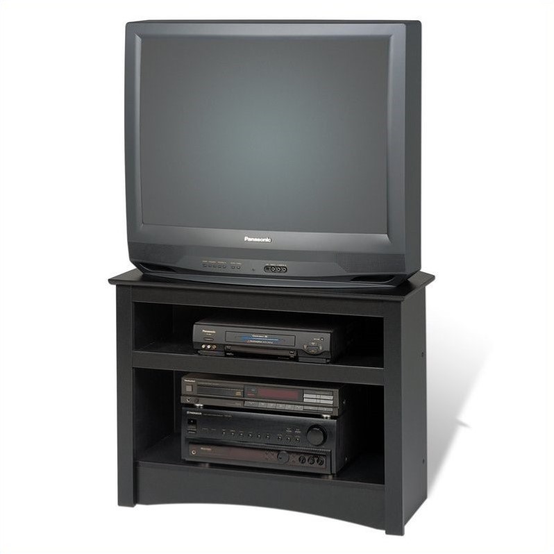 Prepac Sonoma Corner Black Laminated Finish TV Stand 772398520308 