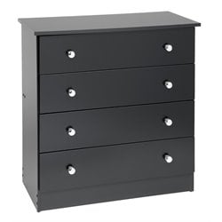 Prepac 4 Drawer Chest Black Finish Dressers/Chest 772398521626  