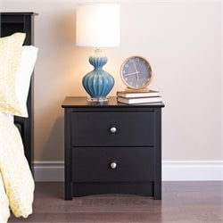 Prepac Sonoma Black 2 Drawer Nightstand 772398520131  