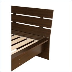 Prepac Avanti Queen Platform w/Slat Headboard Espresso Bed 