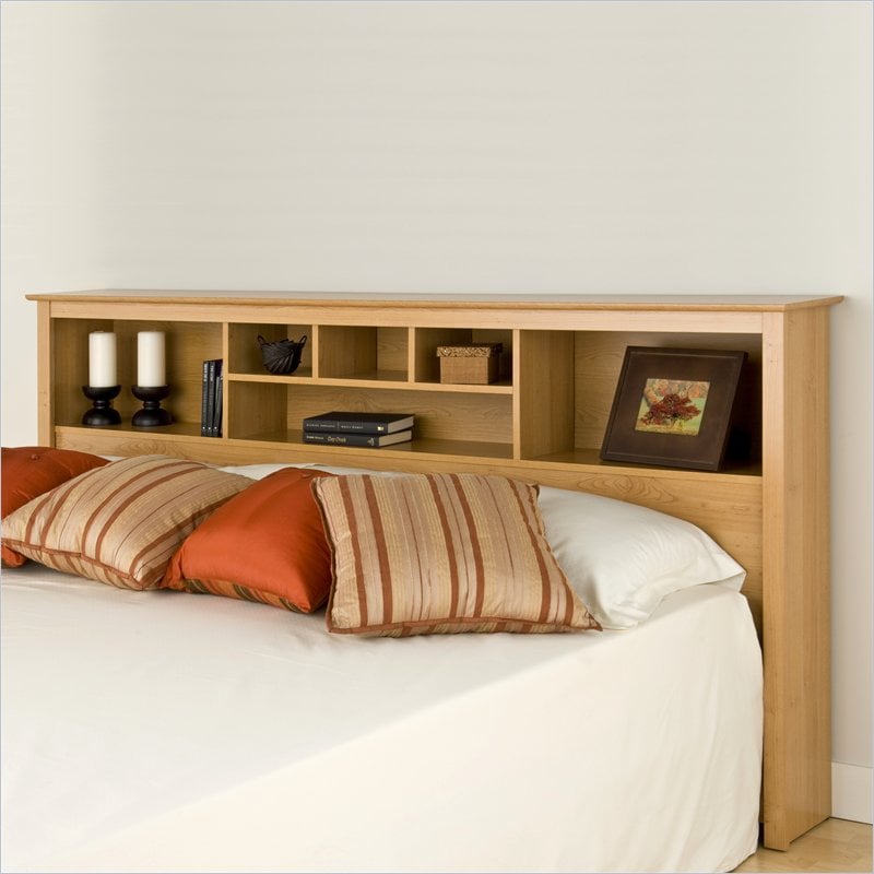 Prepac Sonoma Maple King Bookcase Headboard