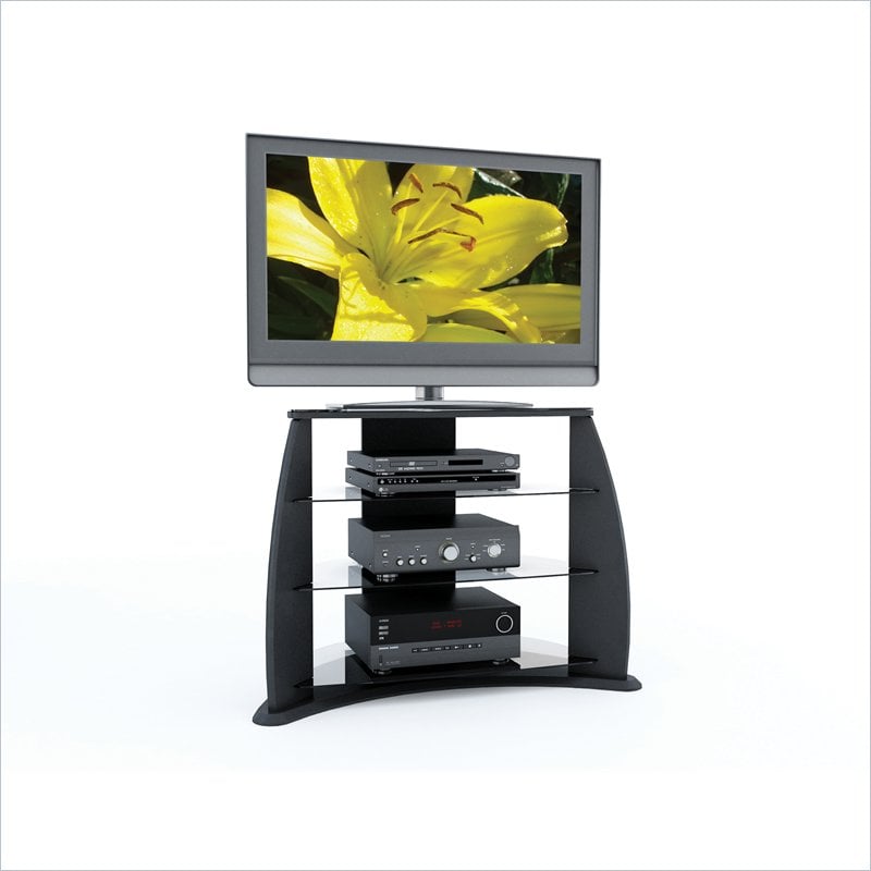   Cont 32 46 Flat Panel Black Lacquer TV Stand 776069001257  