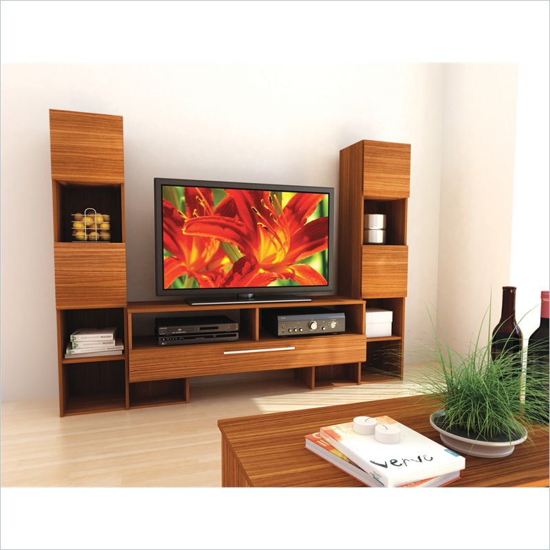 Sonax Contemporary Eternity Entertainment Center in Walnut Finish 