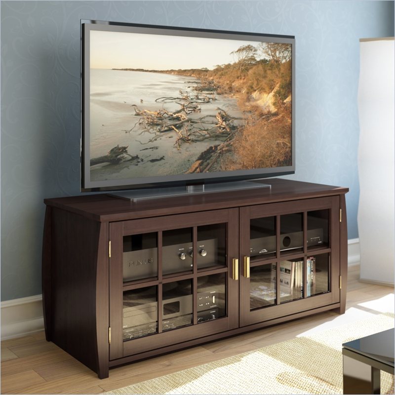 Sonax Washington Bay Real Wood TV Stand and Bench in Espresso Finish 