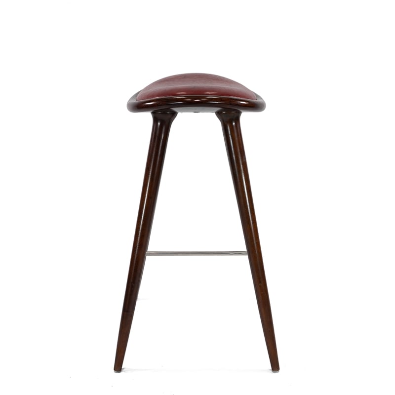 Boraam Wood Lucio Bar Height Stool in Cappuccino Finish with Brown Seat
