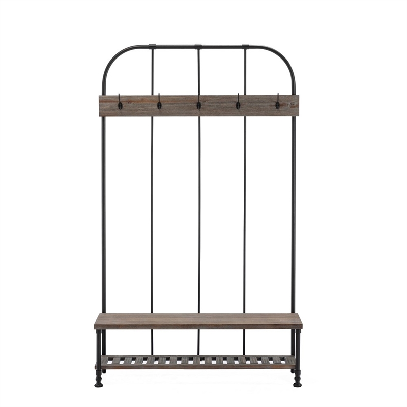 Boraam Wood Annie Hall Tree in Natural and Gray Finish