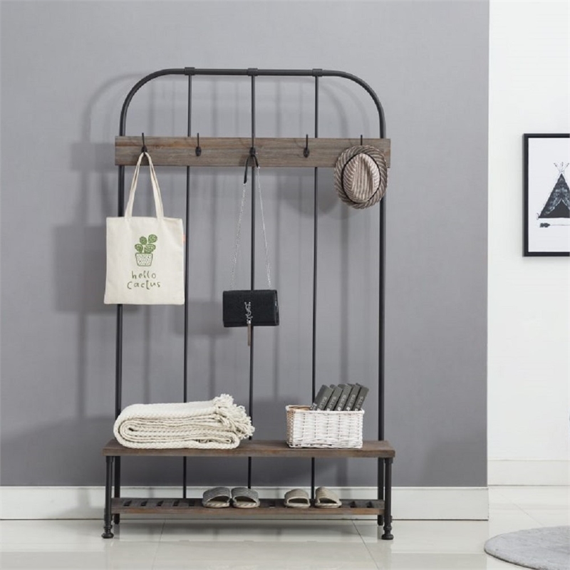 Boraam Wood Annie Hall Tree in Natural and Gray Finish