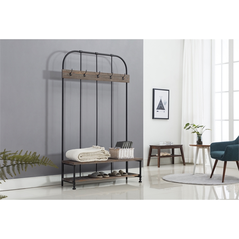 Boraam Wood Annie Hall Tree in Natural and Gray Finish