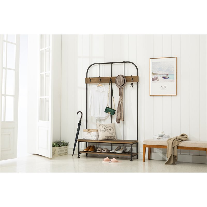 Boraam Wood Annie Hall Tree in Natural and Gray Finish