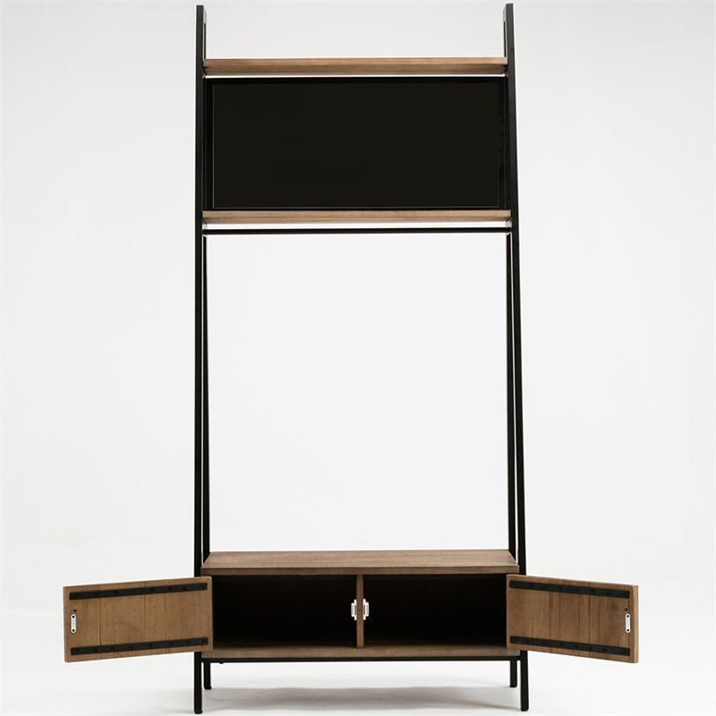 Boraam Wood Carlton Hall Tree in Natural and Black Finish
