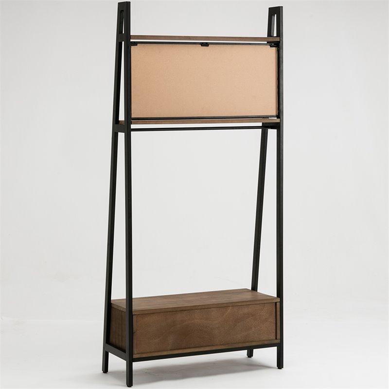 Boraam Wood Carlton Hall Tree in Natural and Black Finish