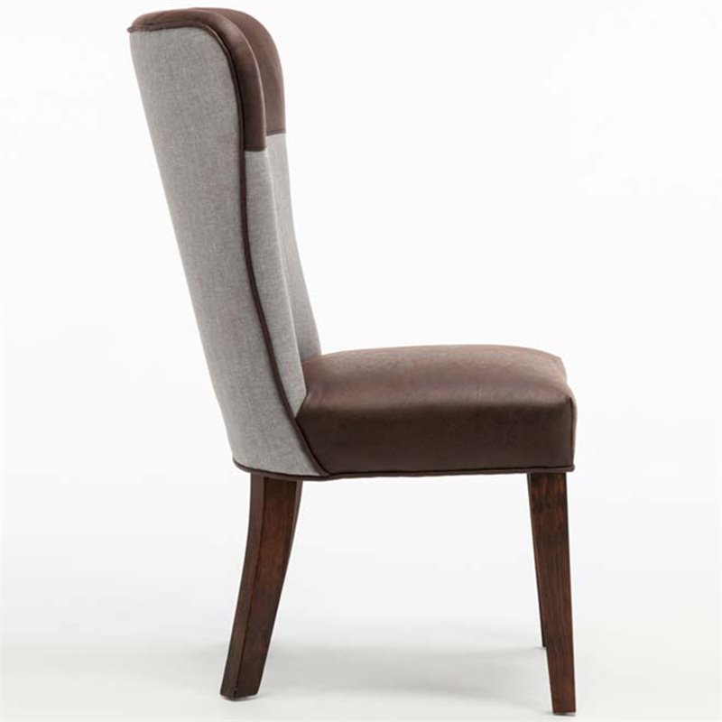 Boraam Wood  Bolton Dining Chair in Maroon and Gray (Set of 2)