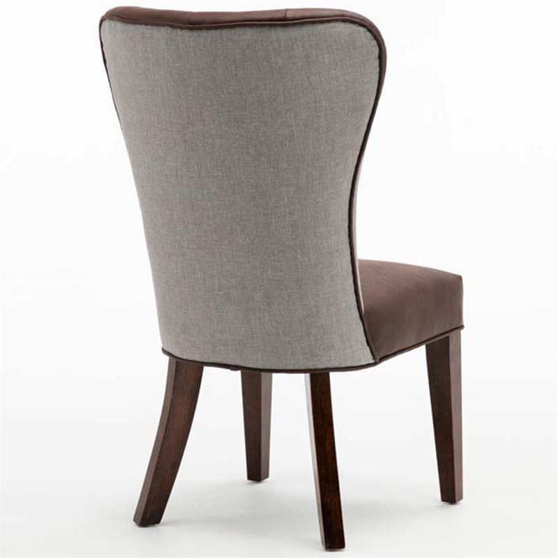 Boraam Wood  Bolton Dining Chair in Maroon and Gray (Set of 2)