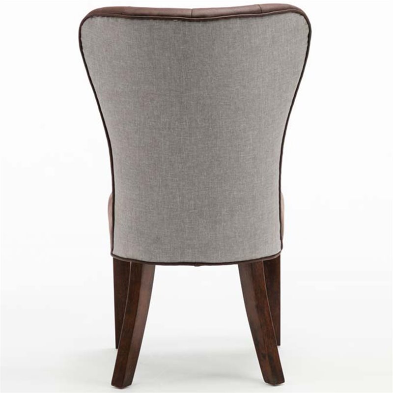 Boraam Wood  Bolton Dining Chair in Maroon and Gray (Set of 2)