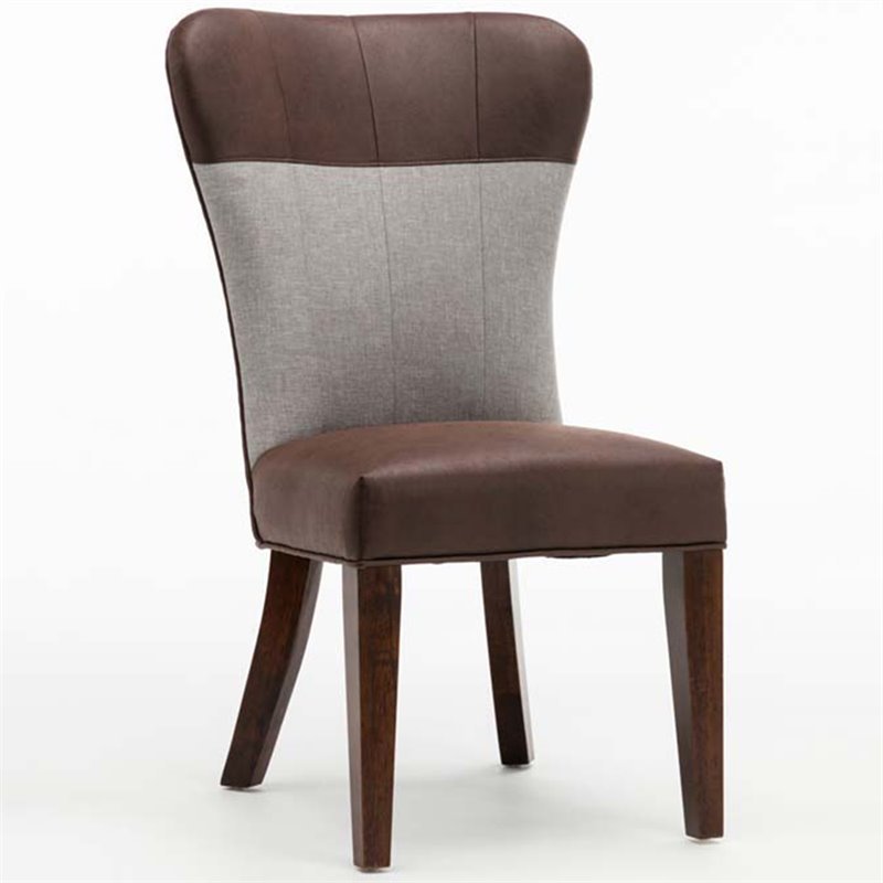 Boraam Wood  Bolton Dining Chair in Maroon and Gray (Set of 2)