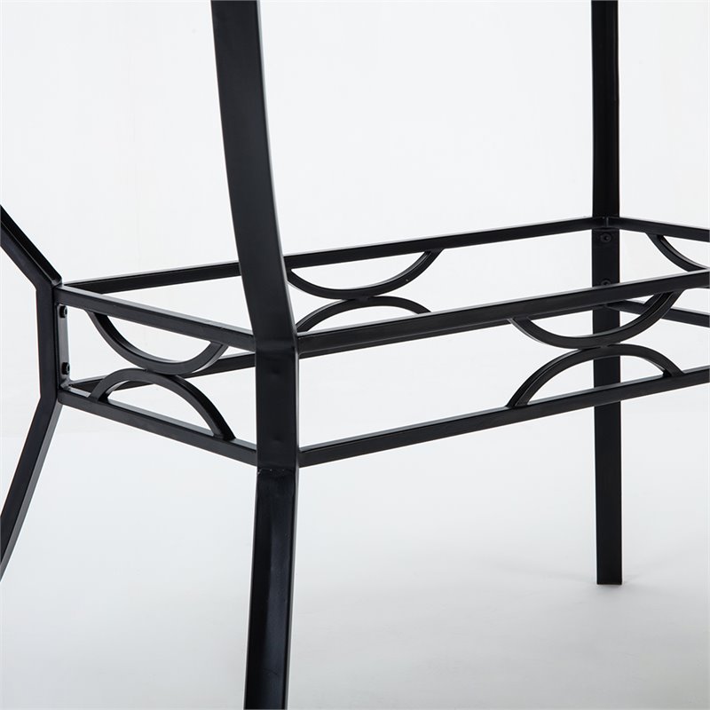 Boraam Metal Bastian Faux Marble Top Dining Table in Black Finish