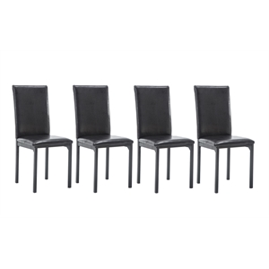 Boraam Metal Arjen Dining Chairs in Black Finish Set of 4