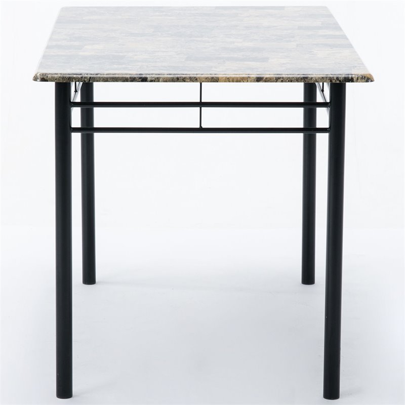 Boraam Gareth Faux Marble Top Breakfast Nook Dining Table in Black