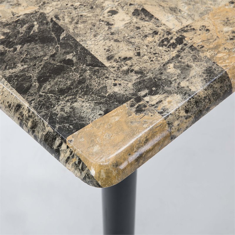 Boraam Gareth Faux Marble Top Breakfast Nook Dining Table in Black
