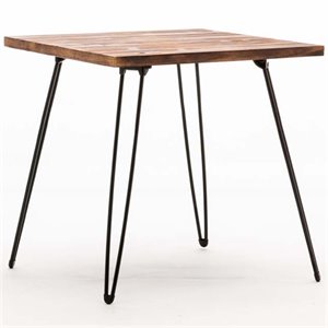 Boraam Wood Leonard 23&quot Square Folding End Table in Weathered Brown Finish
