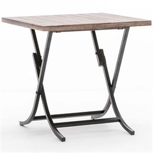 Boraam Miriam 23&quot Square Wood Folding End Table in Weathered Brown