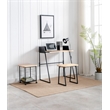Boraam Wood Aero 2 Piece Writing Desk Set in Natural and Black Finish