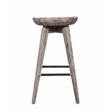 Boraam Wood Bali Bar Height Swivel Barstool in Barnwood Wire-Brush Brown finish